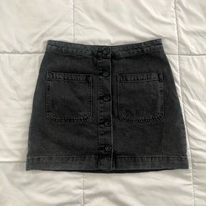 Free People Black Denim Skirt
